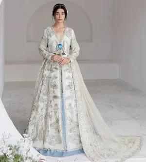 Open Pishwas Frock and Lehenga Pakistani Bridal Dress