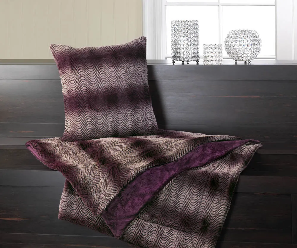 Orchid Ombre Faux Fur Throw Blanket