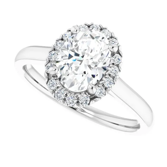 Oval Cut Diamond Halo Engagement Ring