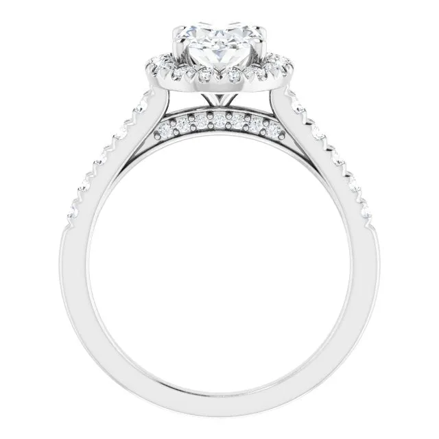 Oval Cut Diamond Halo Engagement Ring