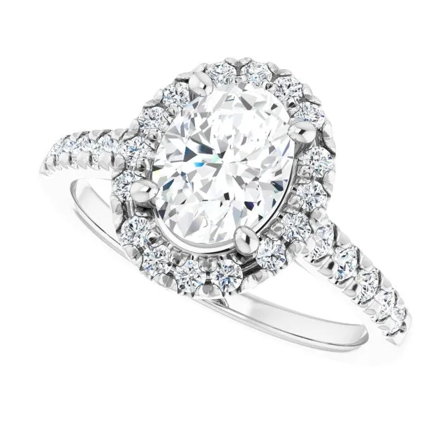 Oval Cut Diamond Halo Engagement Ring