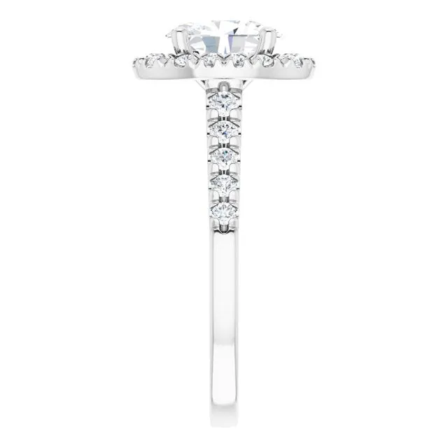 Oval Cut Diamond Halo Engagement Ring