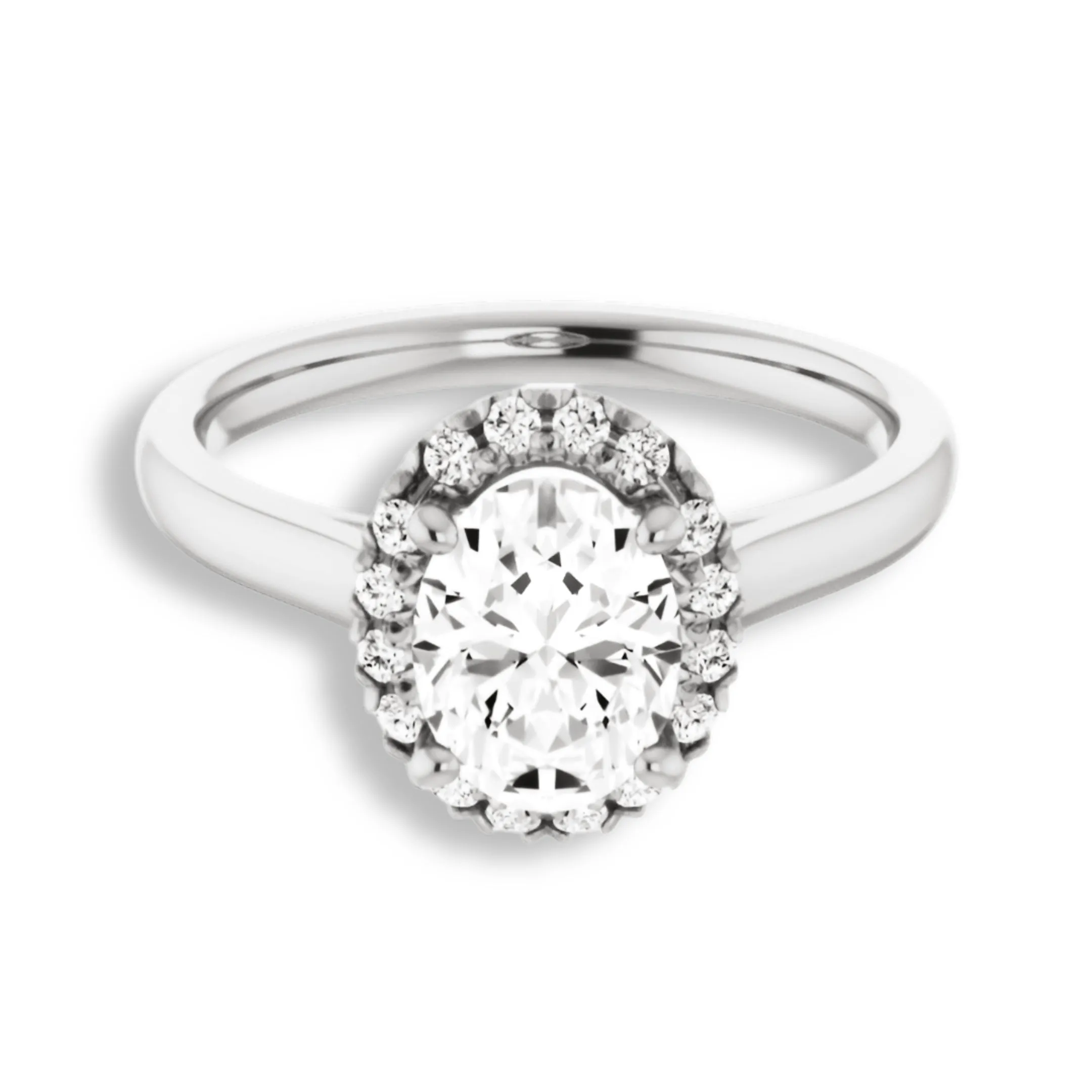 Oval Cut Diamond Halo Engagement Ring
