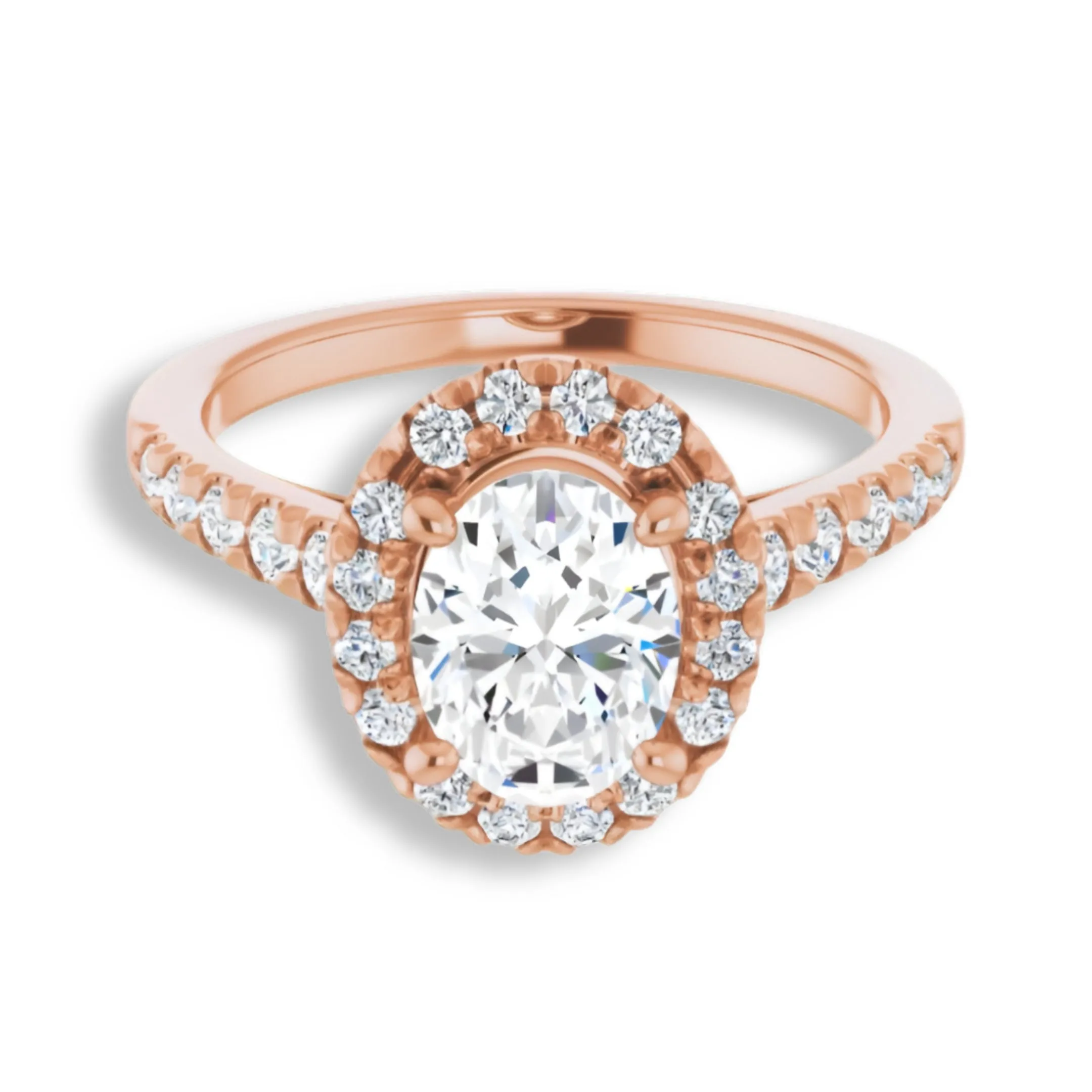 Oval Cut Diamond Halo Engagement Ring