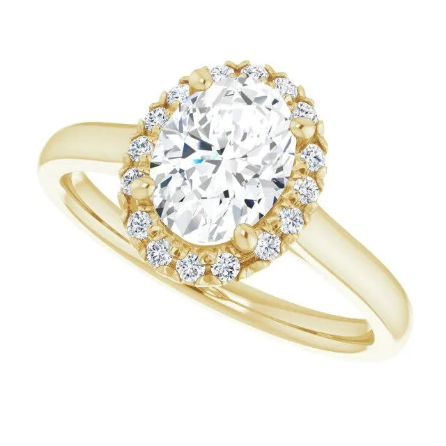 Oval Cut Diamond Halo Engagement Ring