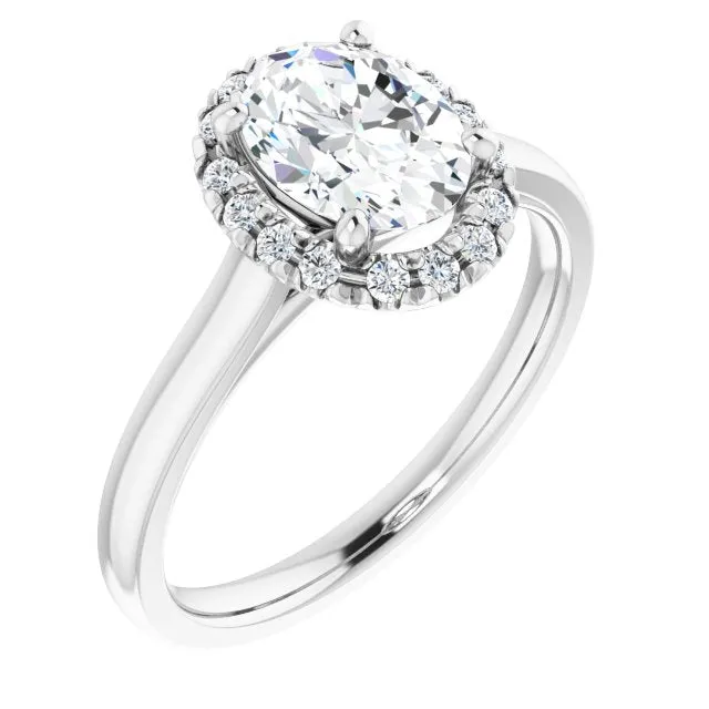 Oval Cut Diamond Halo Engagement Ring