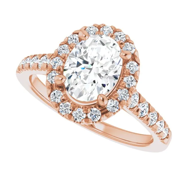 Oval Cut Diamond Halo Engagement Ring