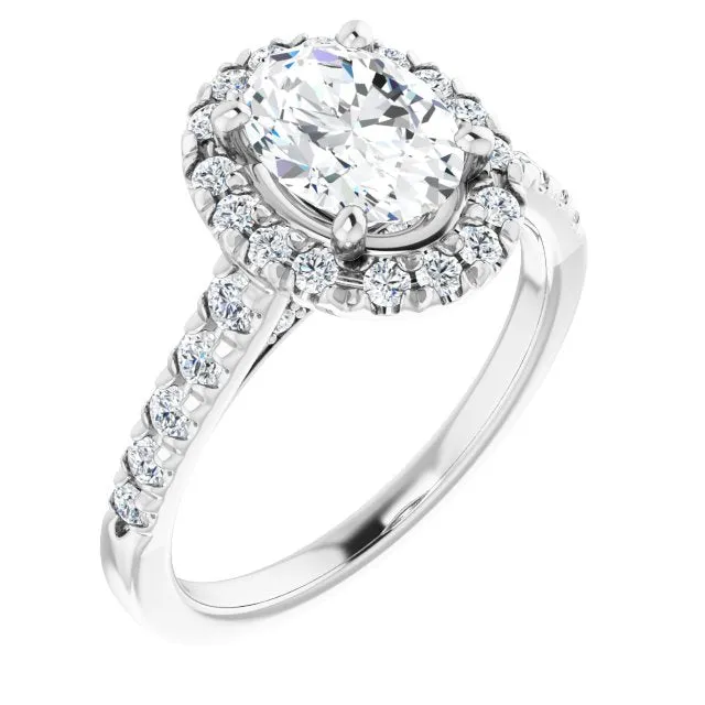 Oval Cut Diamond Halo Engagement Ring