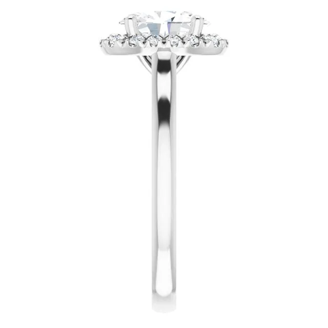 Oval Cut Diamond Halo Engagement Ring