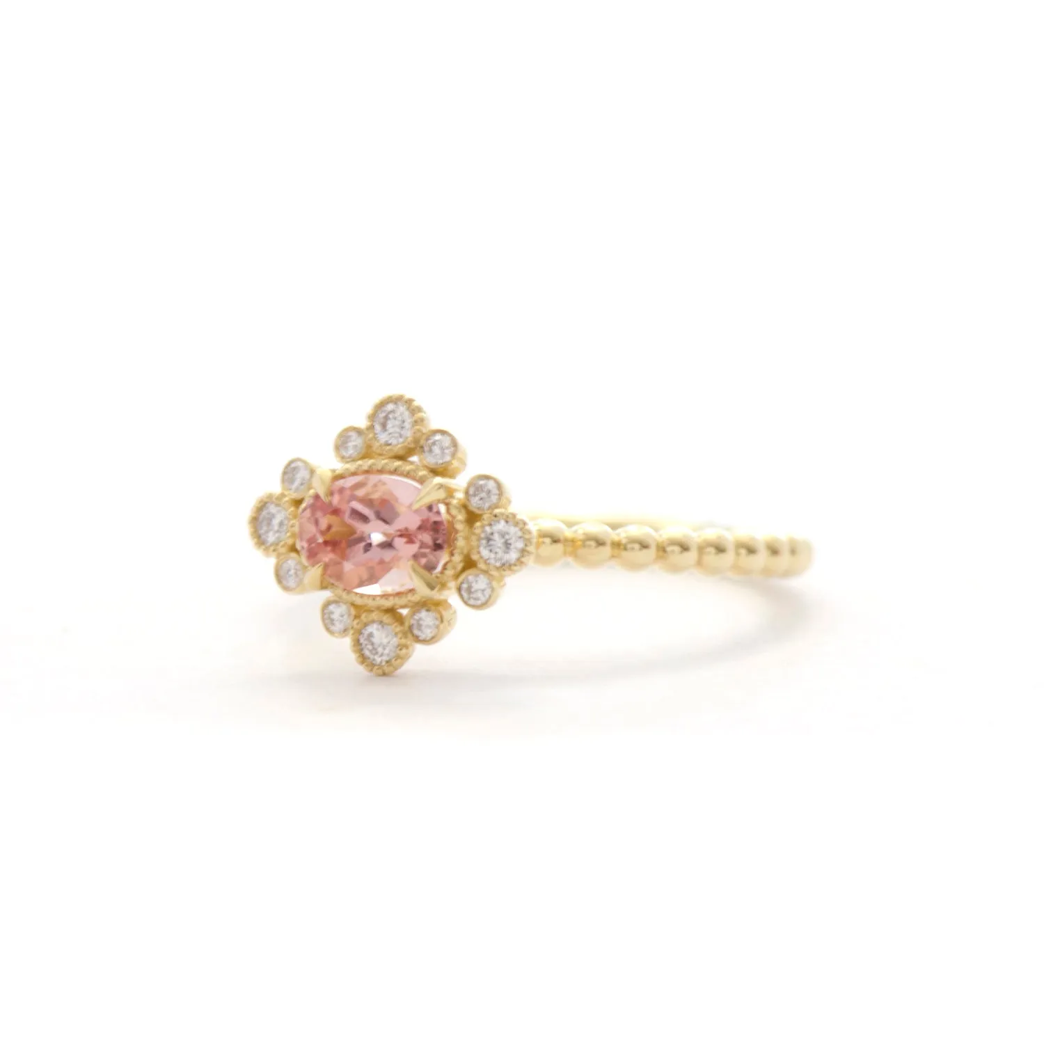 Oval Imperial Topaz Diamond Bezel Ring
