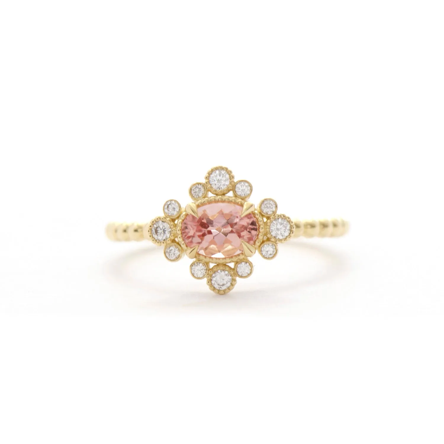 Oval Imperial Topaz Diamond Bezel Ring