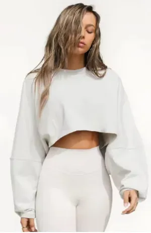 Oversized Crop Sweatshirt: Stylish O-Neck Streetwear for Women