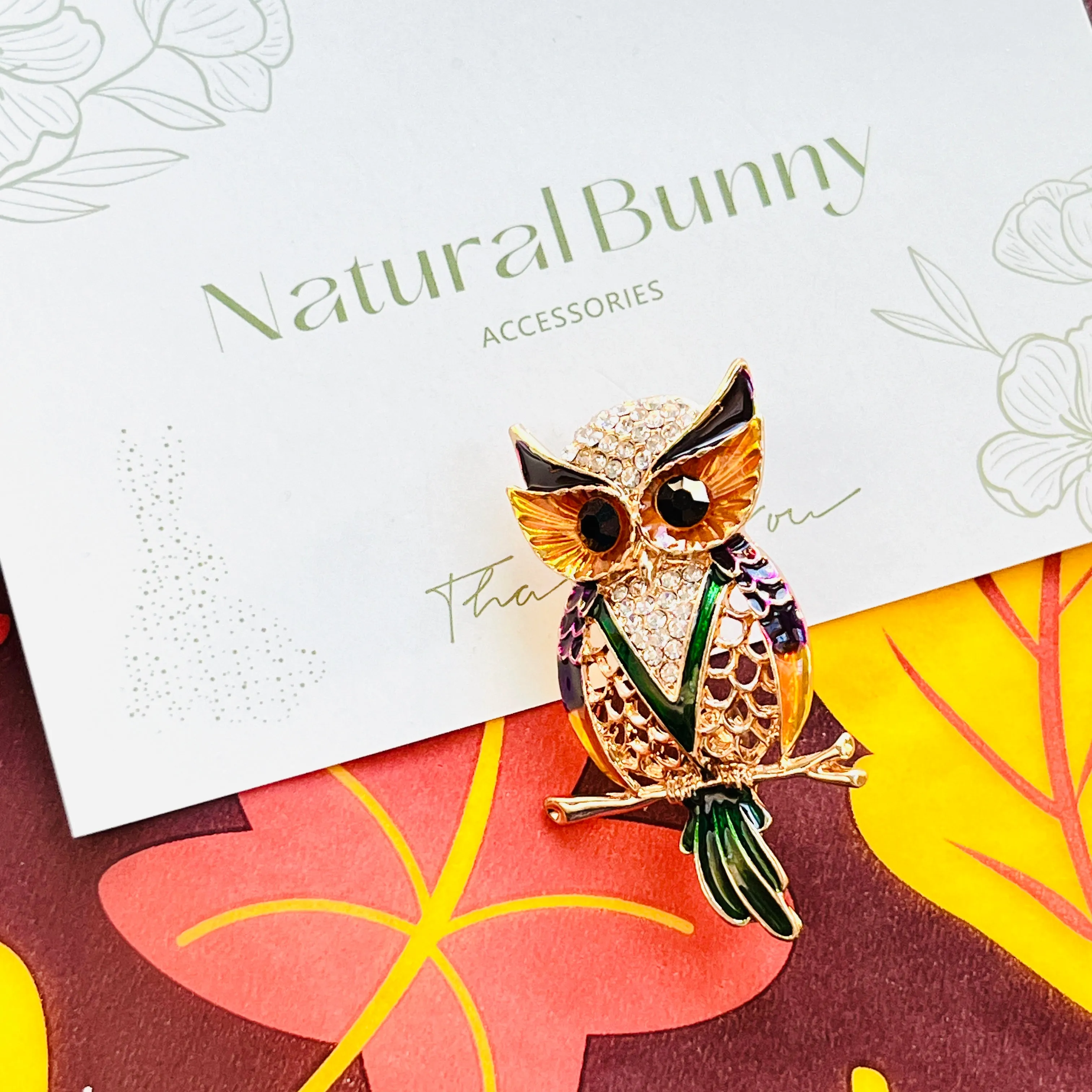 Owl On Branch Brooch