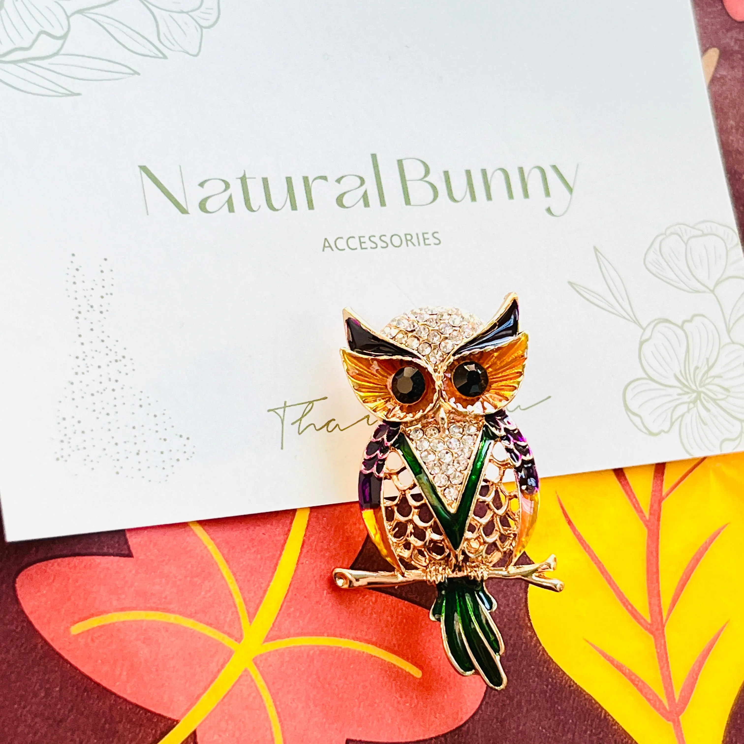 Owl On Branch Brooch