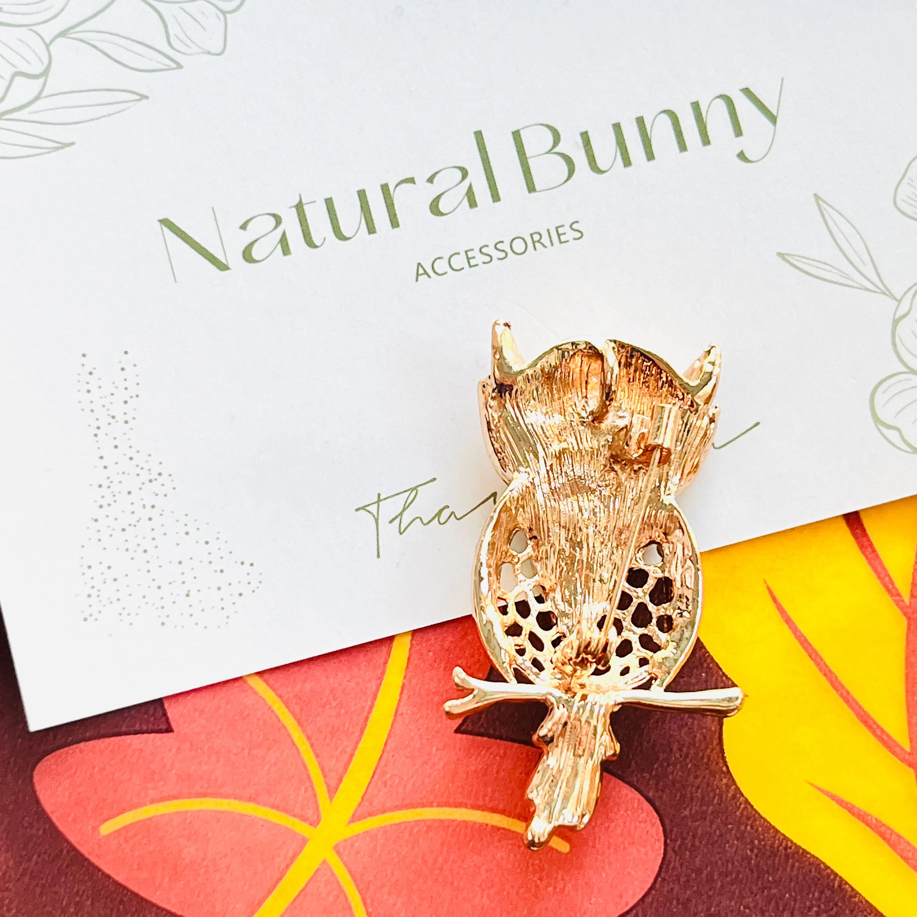 Owl On Branch Brooch