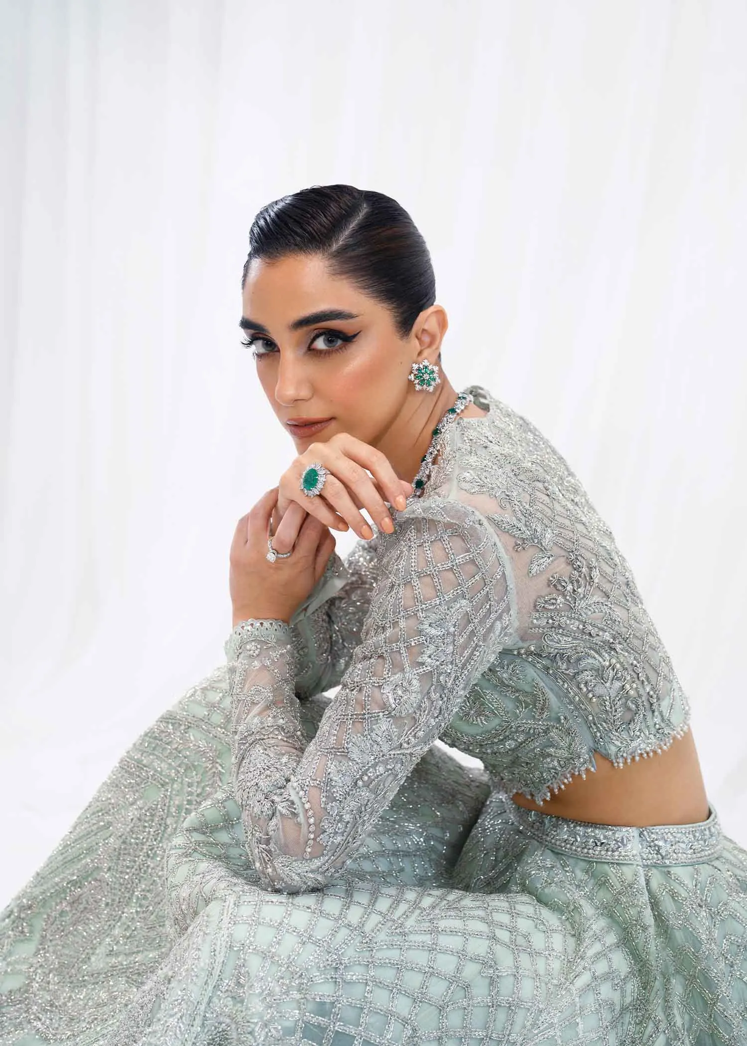 Pakistani Bridal Dress in Choli Lehenga Dupatta Style
