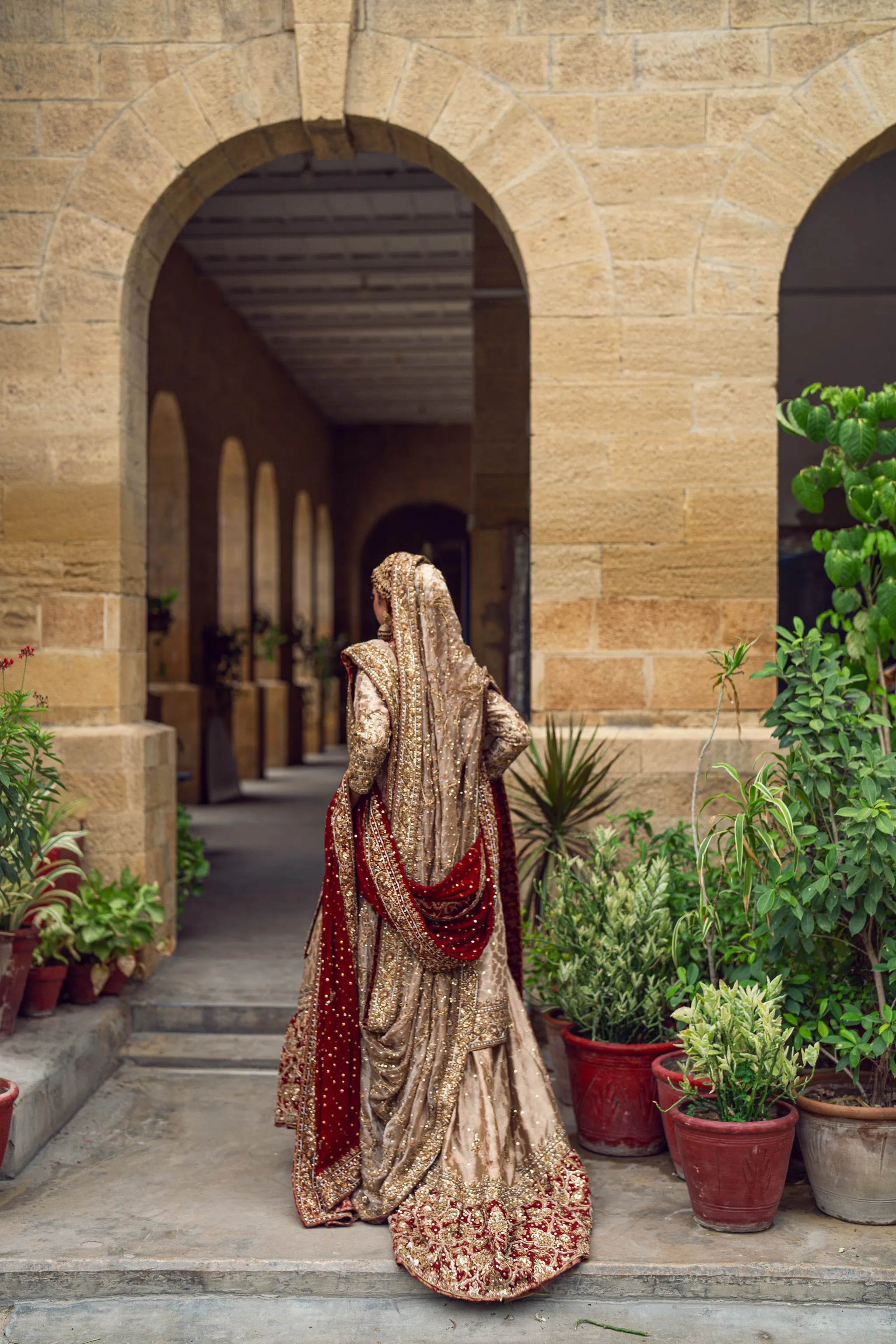 Pakistani Bridal Dress in Kameez and Lehenga Style