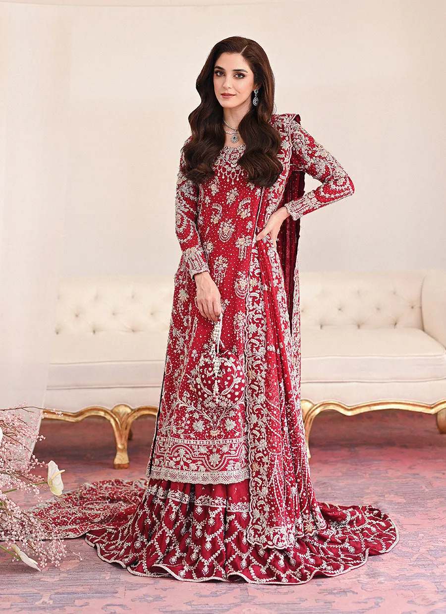 Pakistani Bridal Dress in Kameez Farshi Lehenga Style