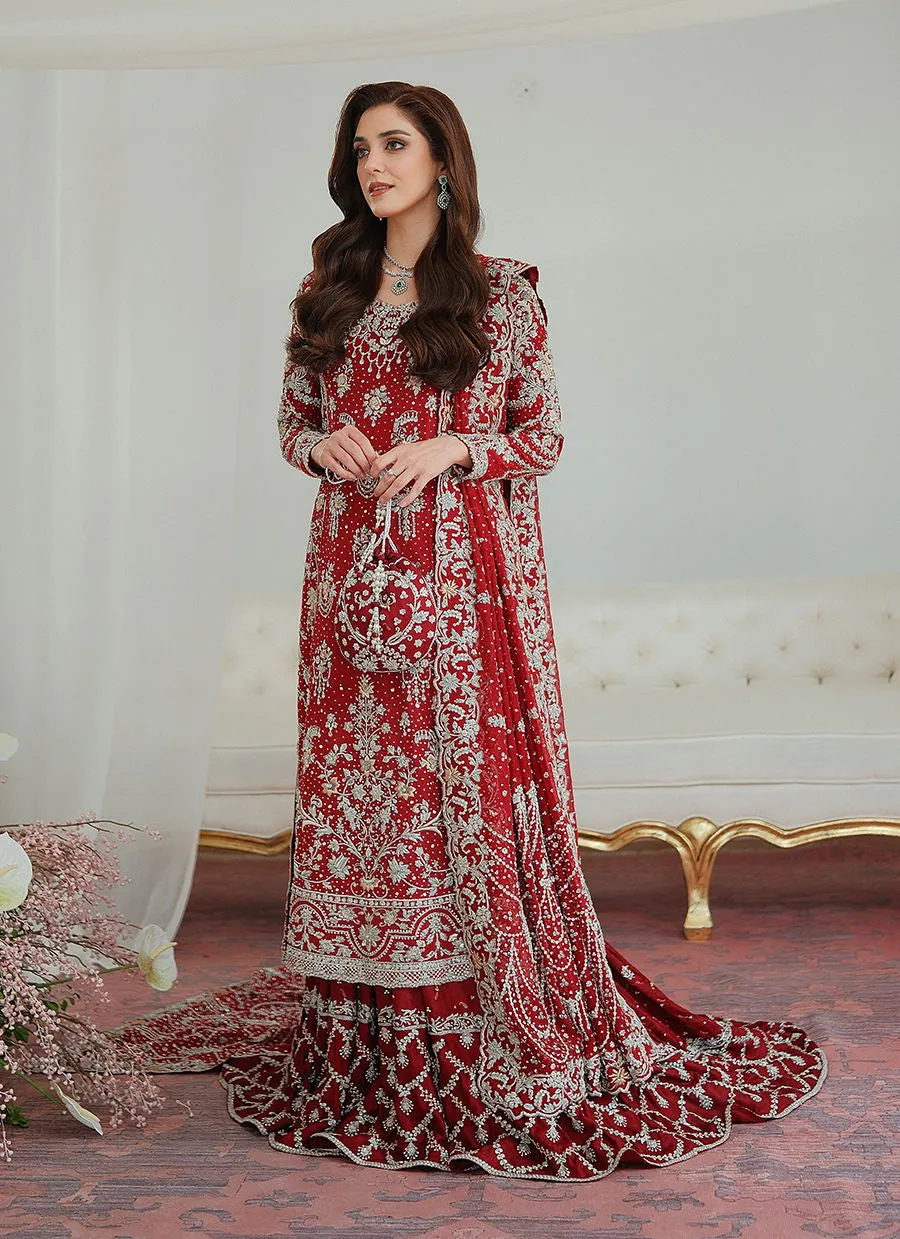 Pakistani Bridal Dress in Kameez Farshi Lehenga Style