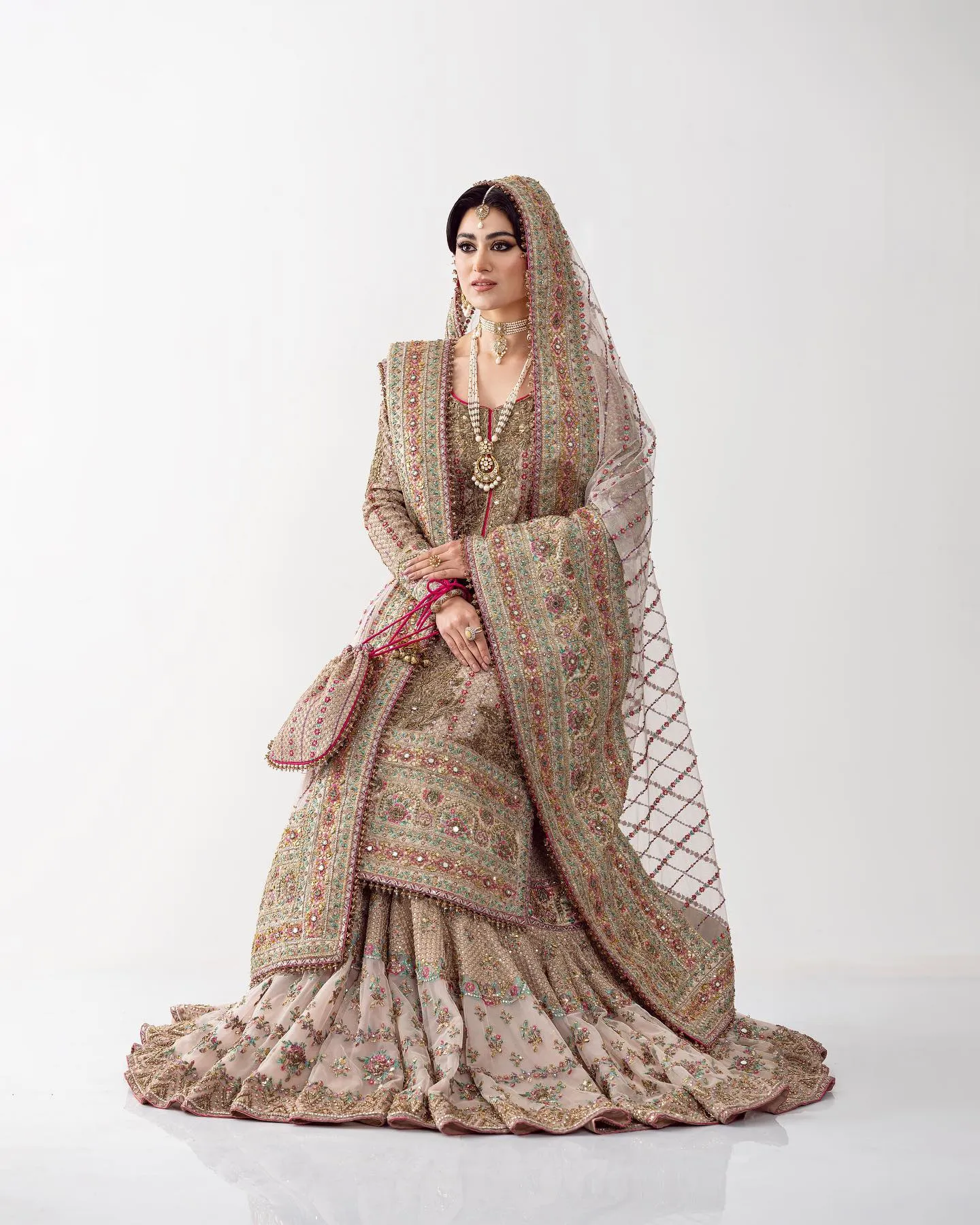 Pakistani Bridal Dress in Royal Gharara Kameez Style