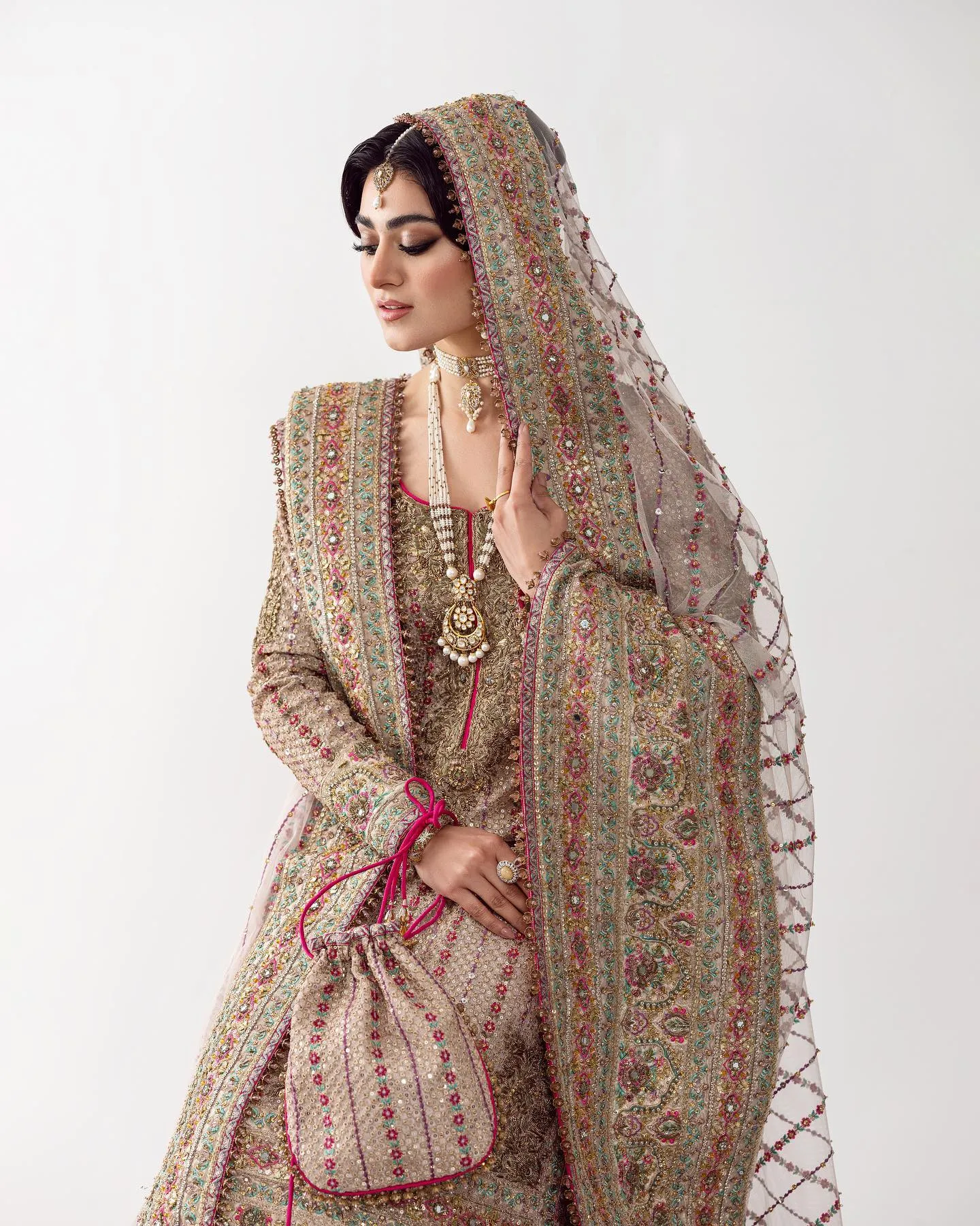 Pakistani Bridal Dress in Royal Gharara Kameez Style