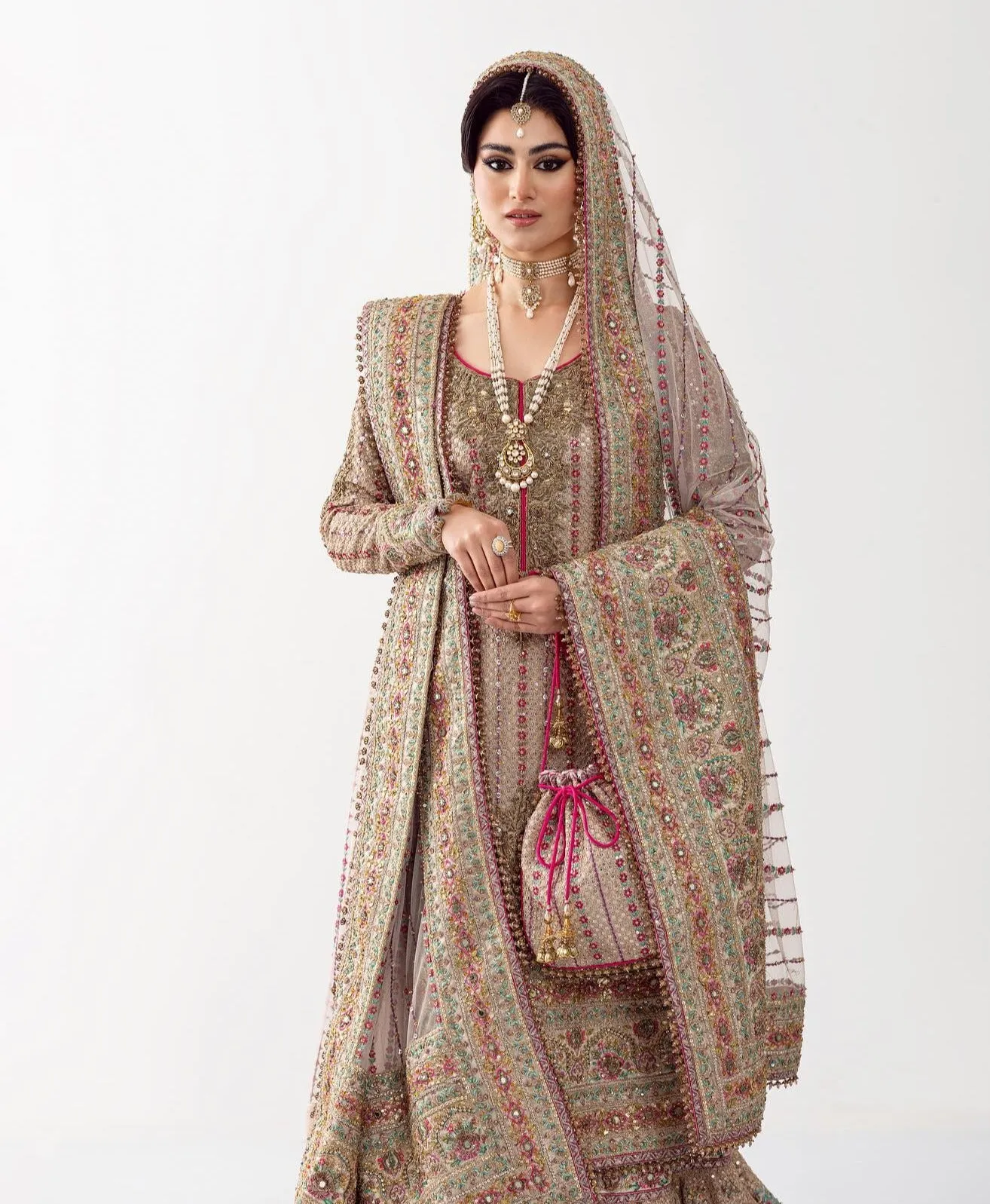Pakistani Bridal Dress in Royal Gharara Kameez Style