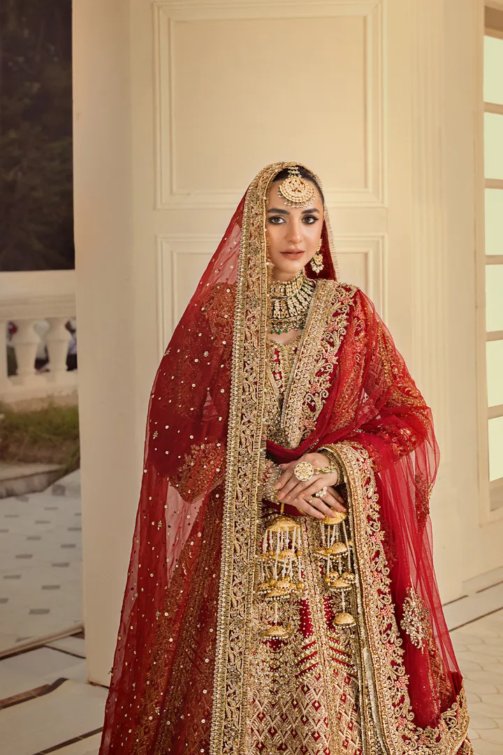 Pakistani Bridal Dress in Wedding Lehenga Choli Style