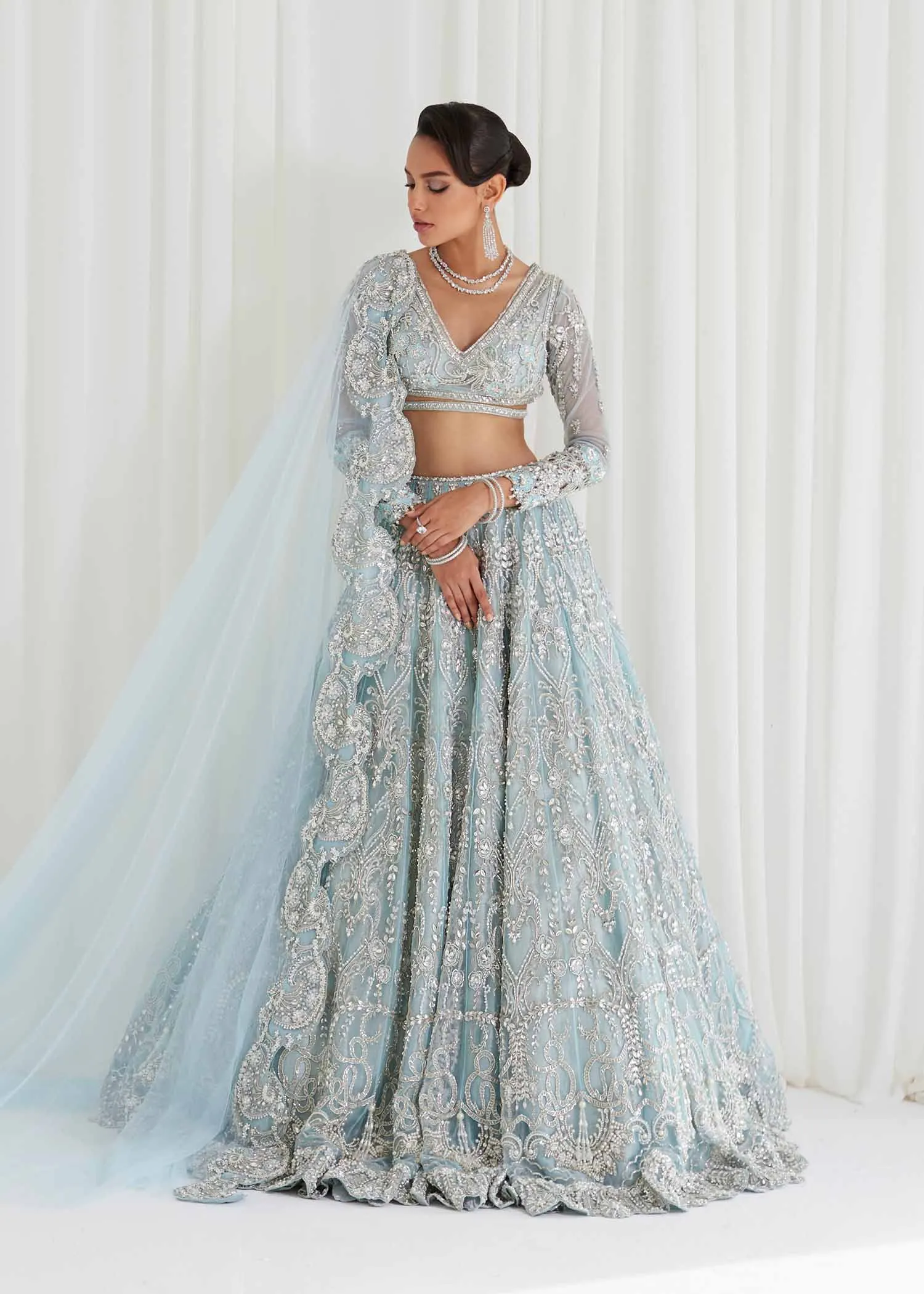Pakistani Bridal Dress in Wedding Lehenga Choli Style