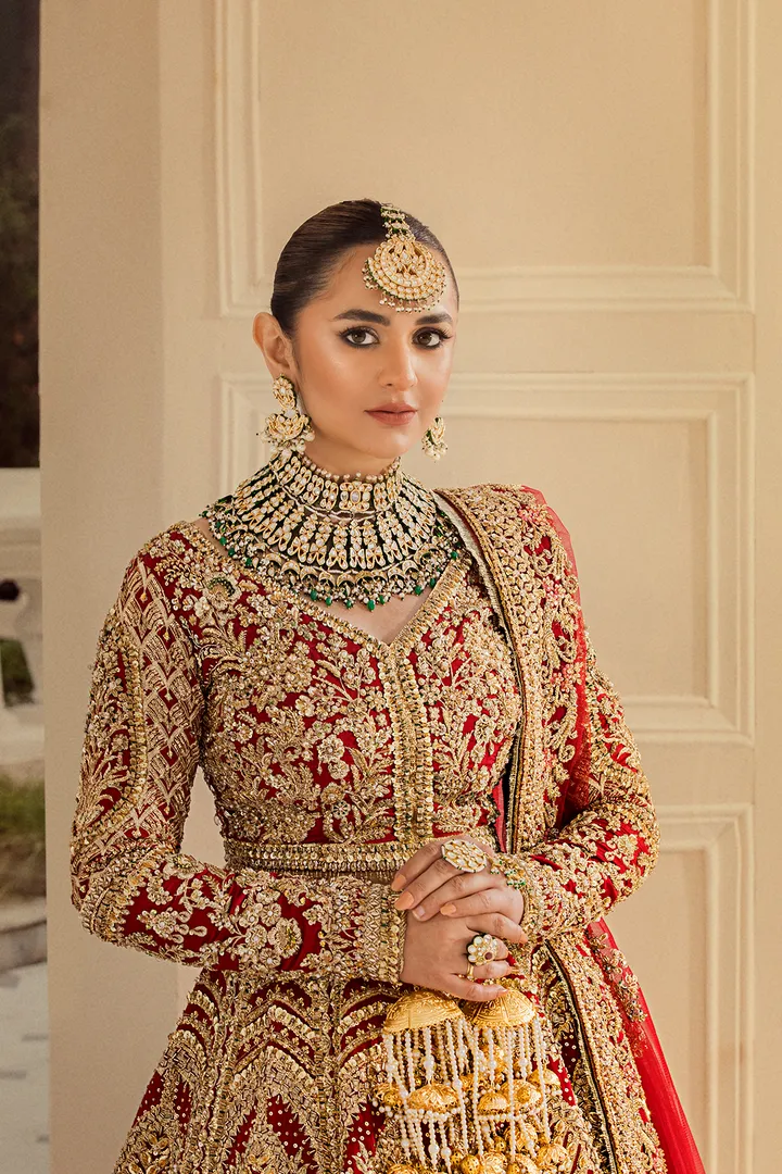 Pakistani Bridal Dress in Wedding Lehenga Choli Style