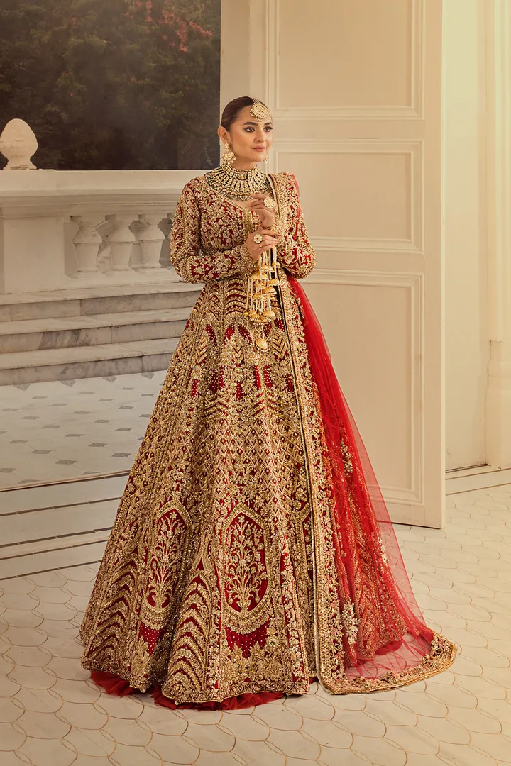 Pakistani Bridal Dress in Wedding Lehenga Choli Style