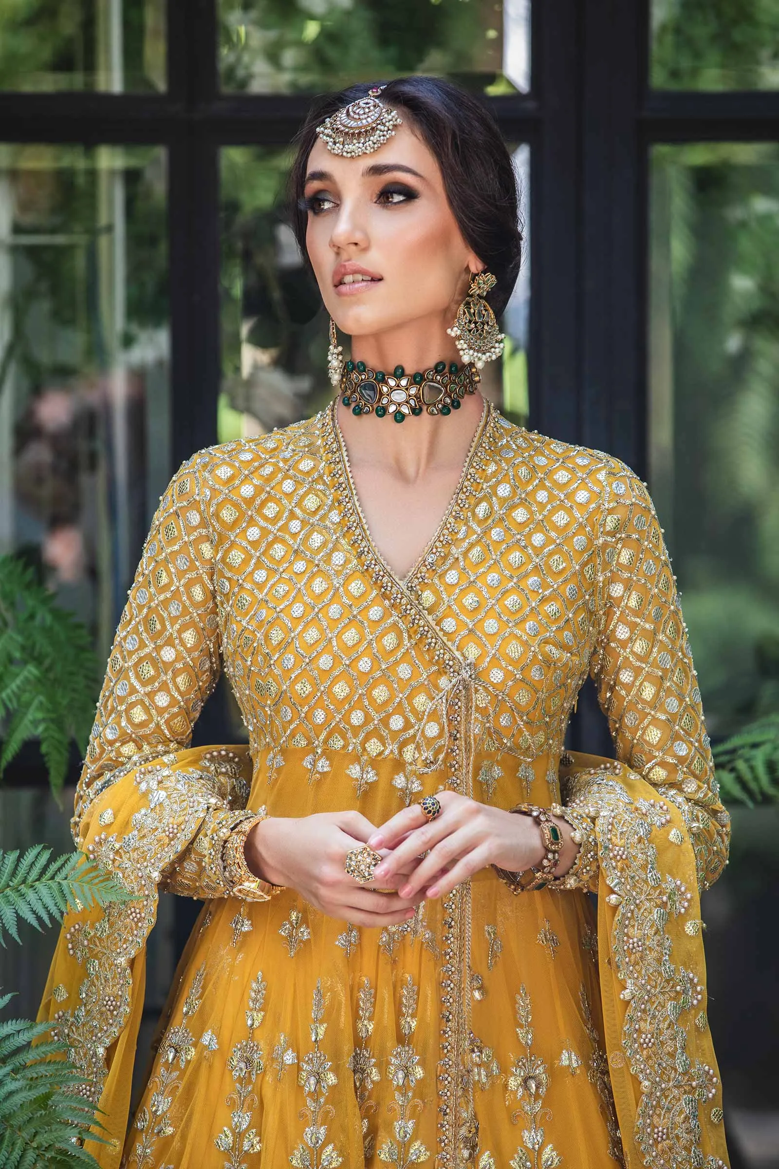 Pakistani Bridal Lehenga and Net Angrakha Frock Dress