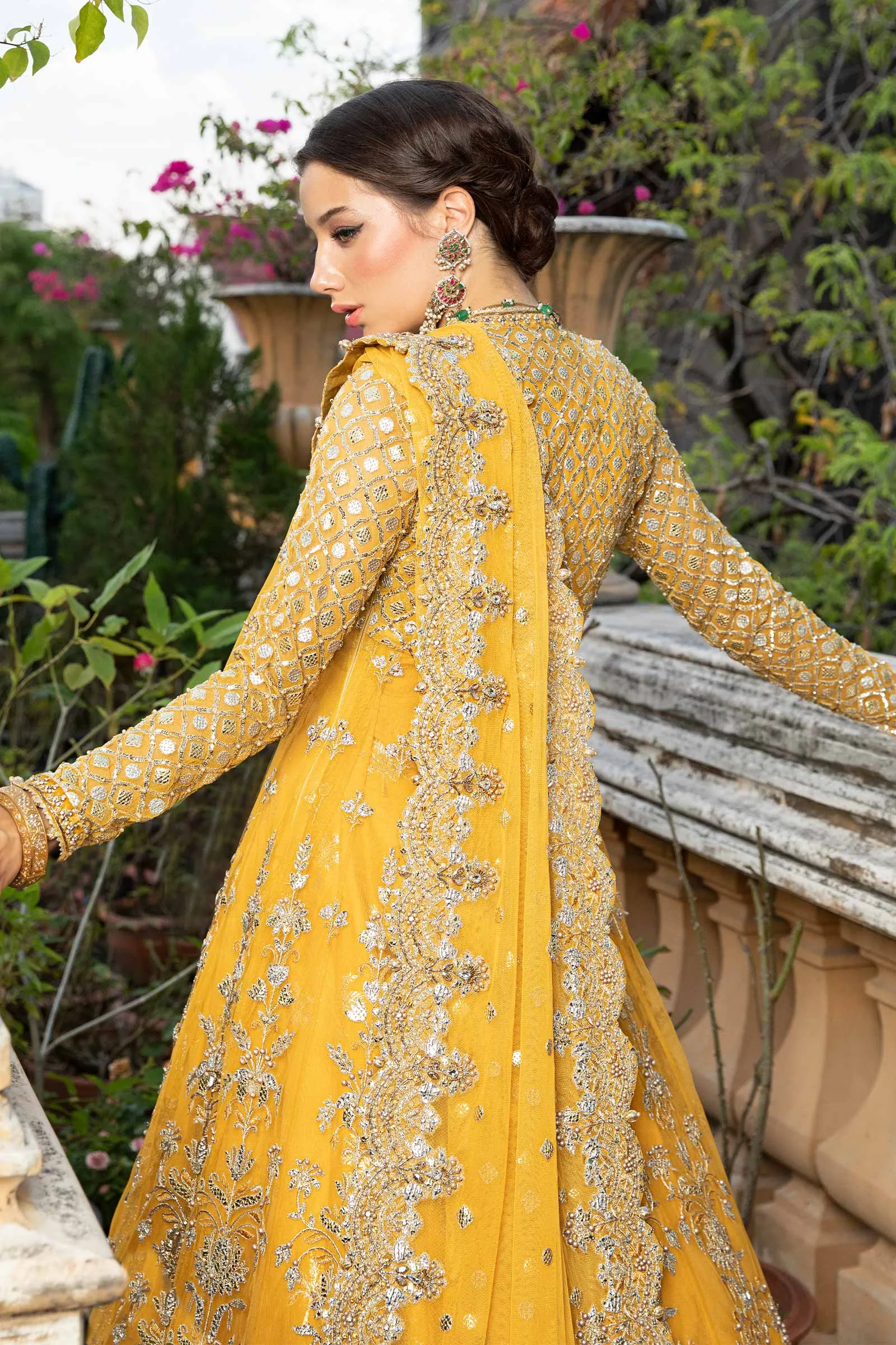 Pakistani Bridal Lehenga and Net Angrakha Frock Dress