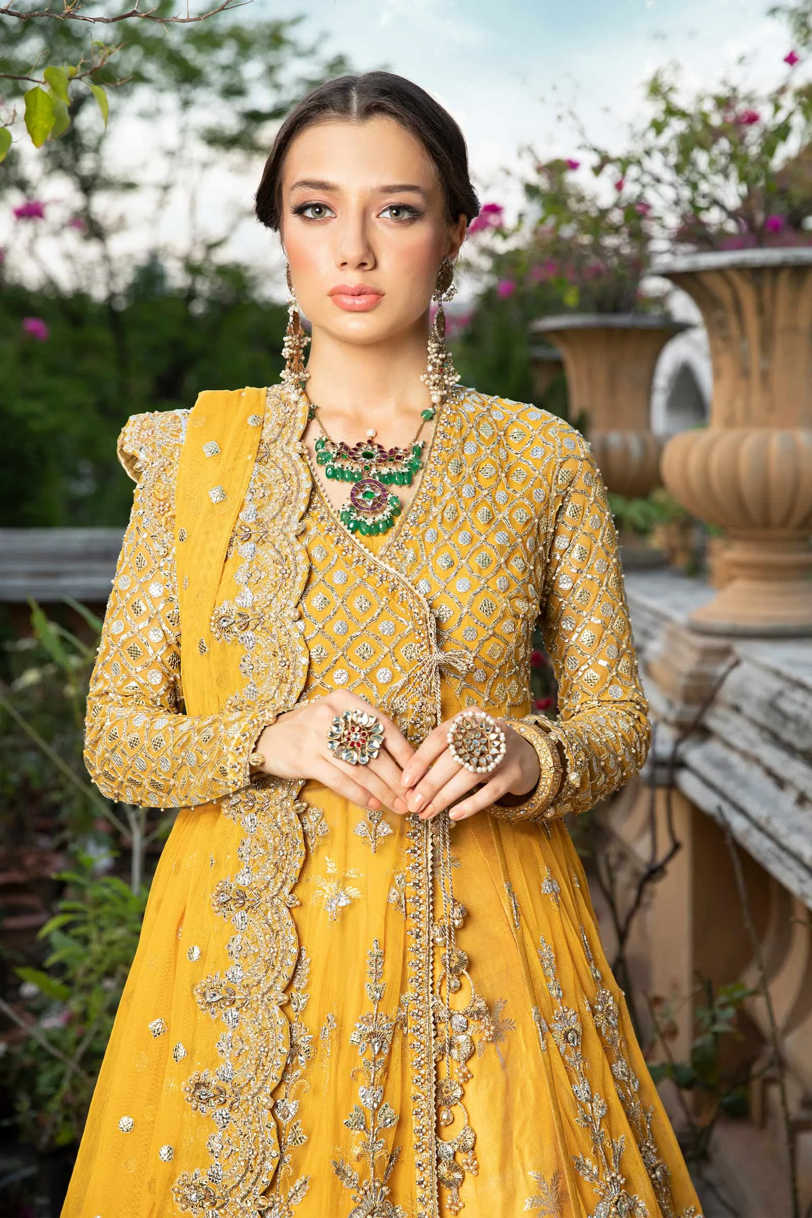 Pakistani Bridal Lehenga and Net Angrakha Frock Dress