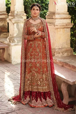 Pakistani Bridal Lehenga Kameez Dupatta Online #BS586