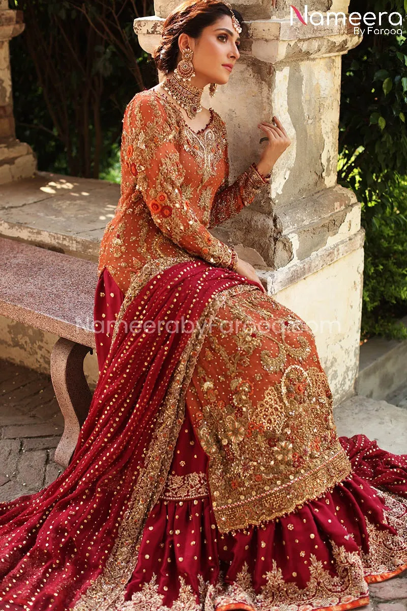Pakistani Bridal Lehenga Kameez Dupatta Online #BS586