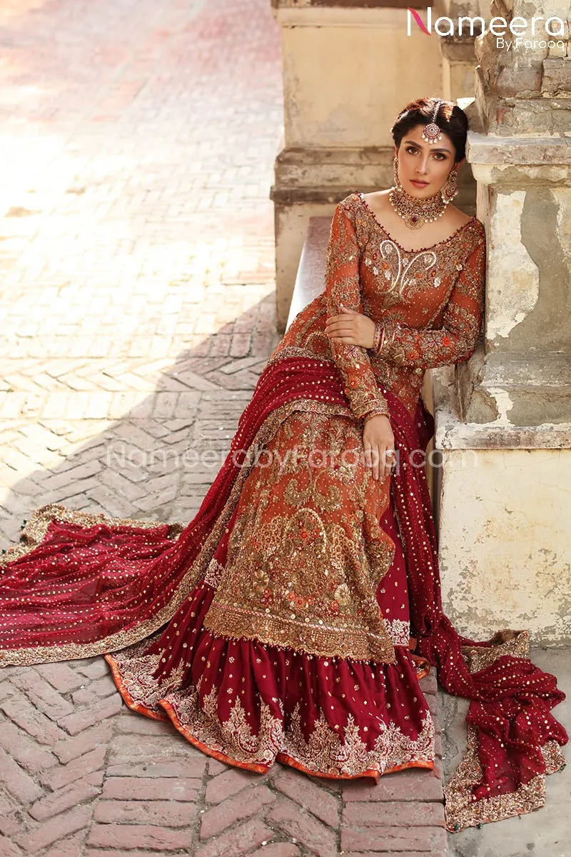 Pakistani Bridal Lehenga Kameez Dupatta Online #BS586