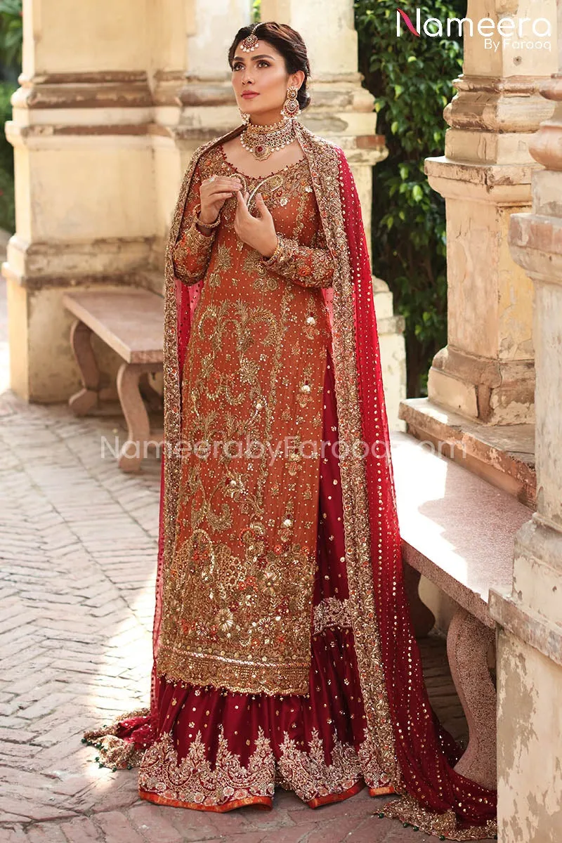 Pakistani Bridal Lehenga Kameez Dupatta Online #BS586