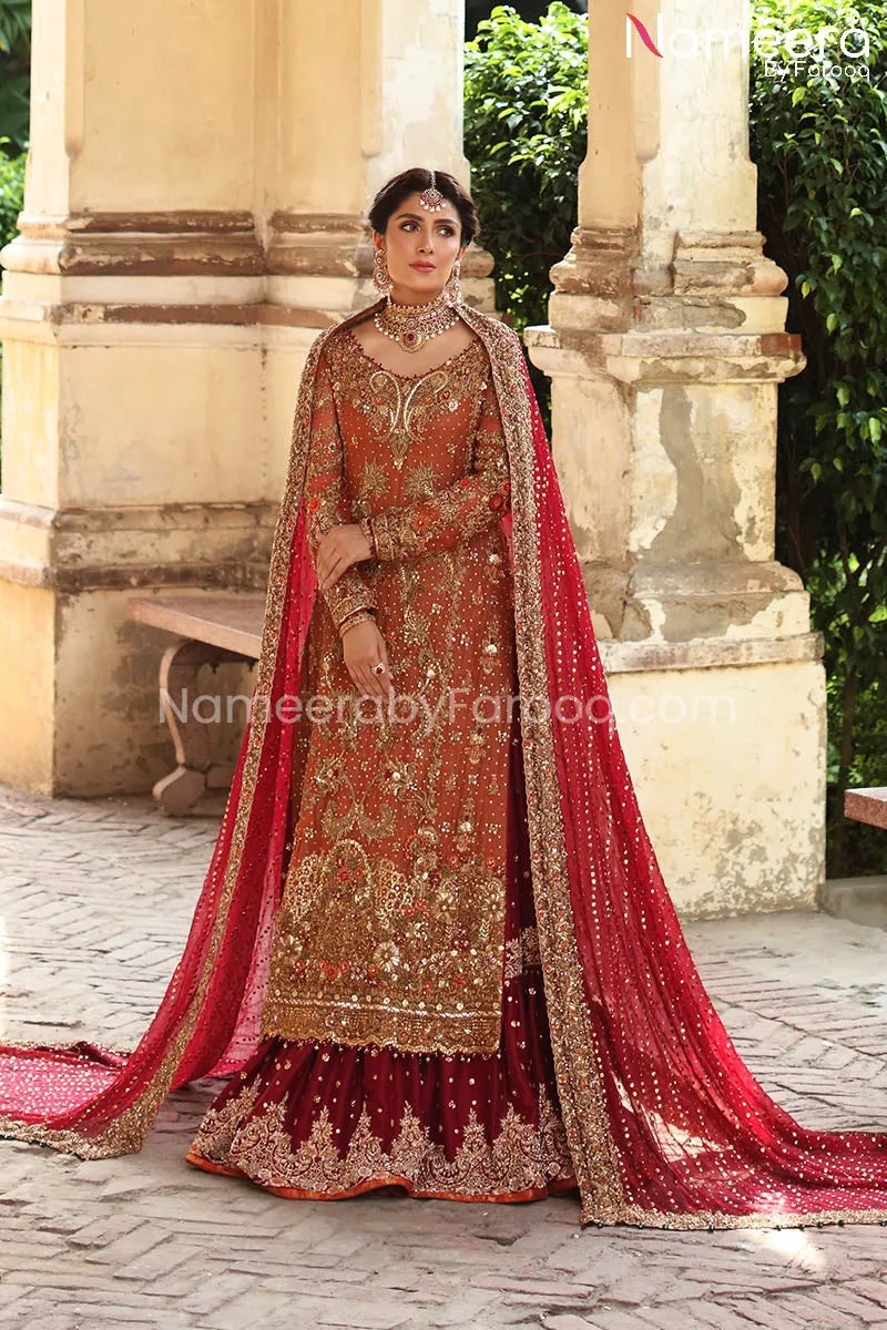 Pakistani Bridal Lehenga Kameez Dupatta Online #BS586
