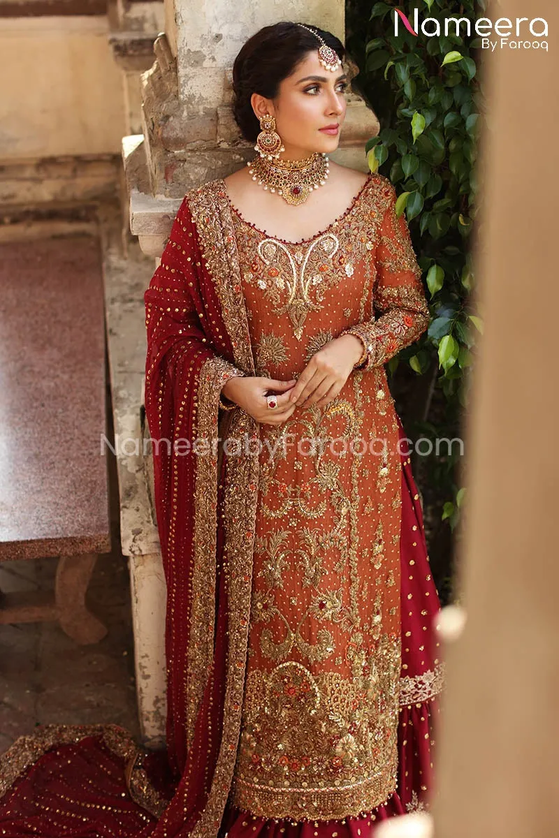 Pakistani Bridal Lehenga Kameez Dupatta Online #BS586
