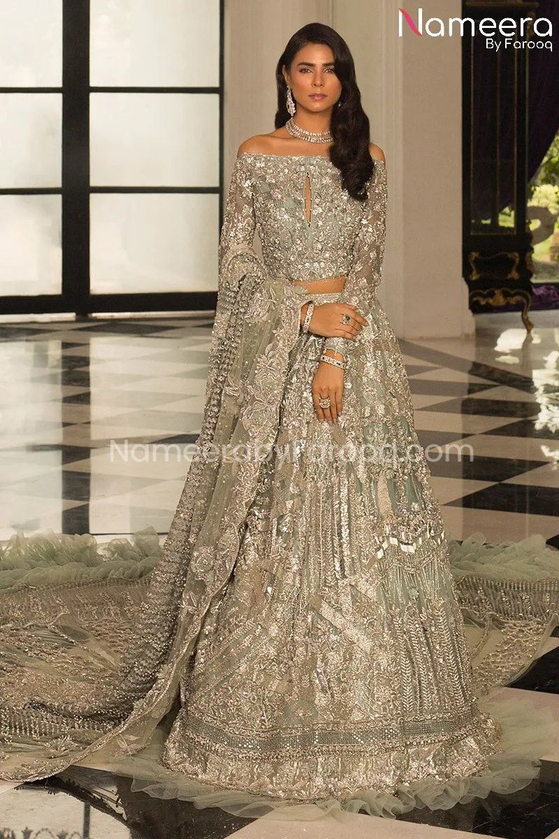 Pakistani Bridal Long Tail Lehenga Online 2021 #BS150