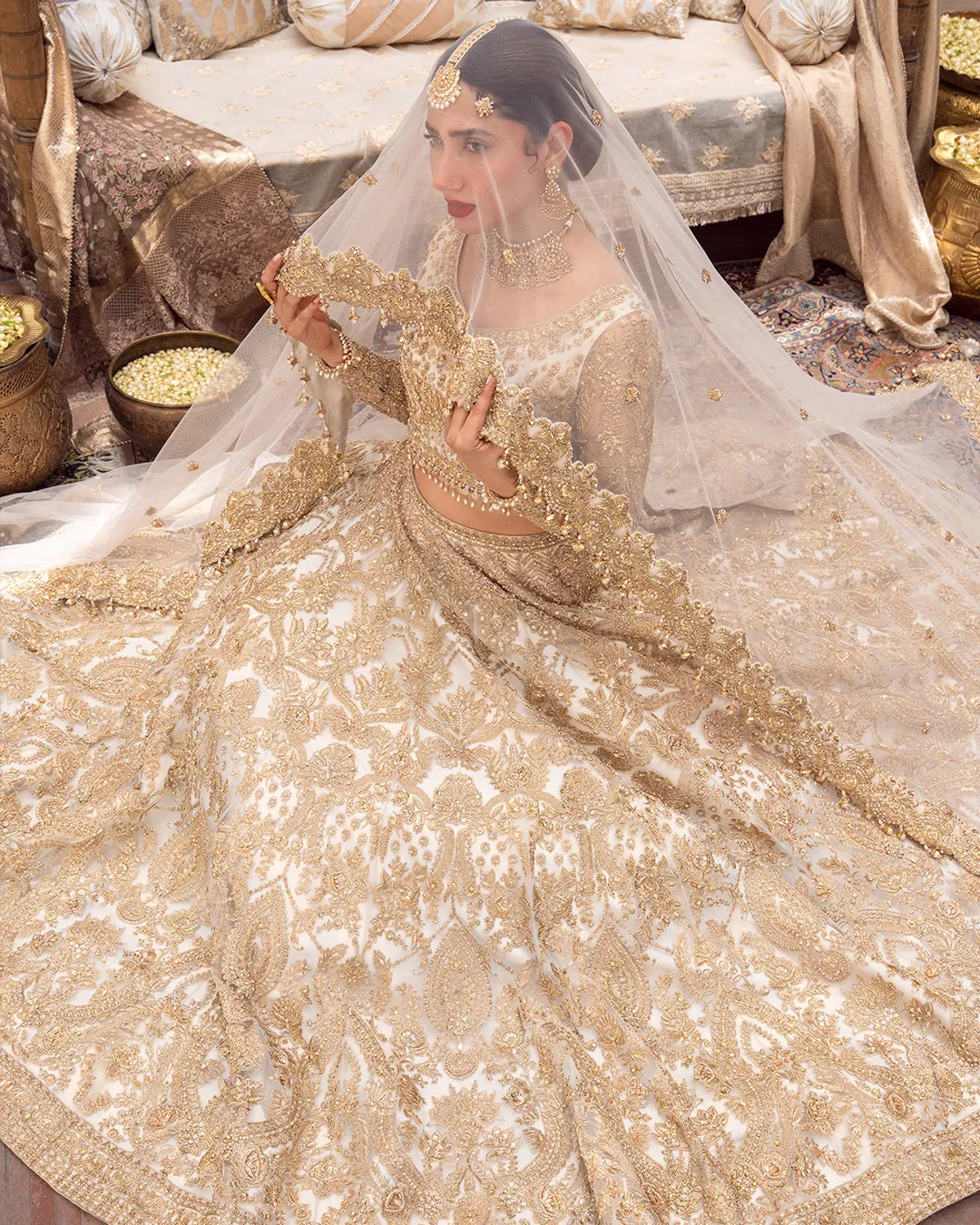 Pakistani Bridal Outfit in Wedding Lehenga Choli Style