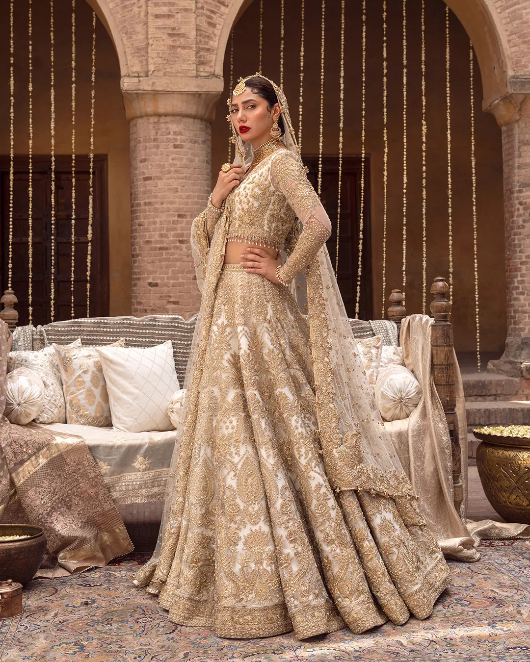 Pakistani Bridal Outfit in Wedding Lehenga Choli Style