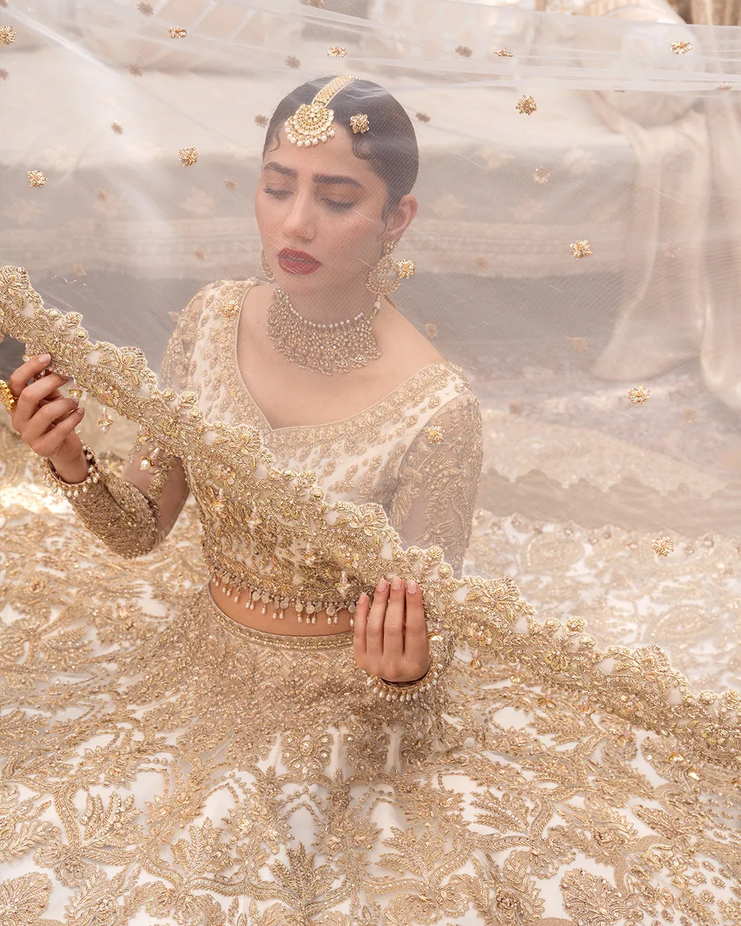 Pakistani Bridal Outfit in Wedding Lehenga Choli Style