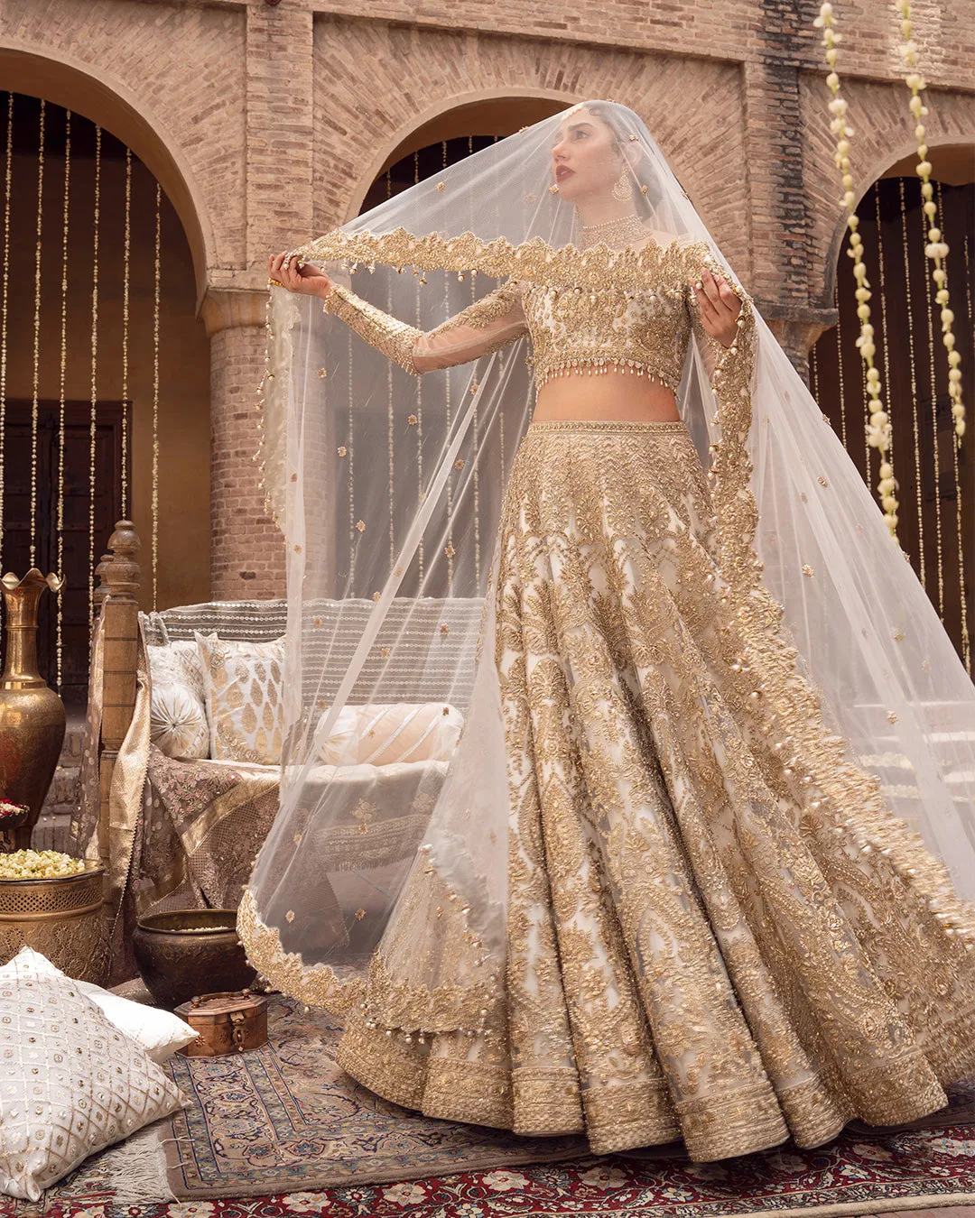Pakistani Bridal Outfit in Wedding Lehenga Choli Style
