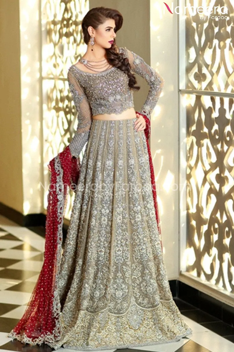 Pakistani Lehenga Choli Dress with Red Dupatta #BS82
