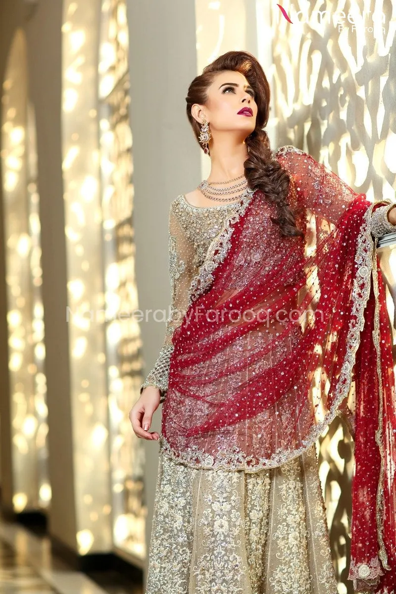 Pakistani Lehenga Choli Dress with Red Dupatta #BS82