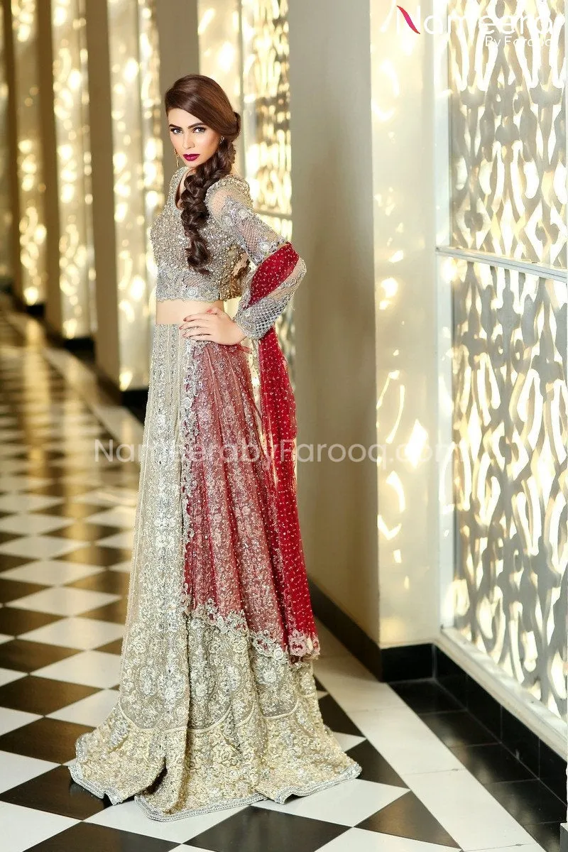 Pakistani Lehenga Choli Dress with Red Dupatta #BS82