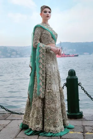 Pakistani Walima Lehenga Choli Dupatta Dress #BS903
