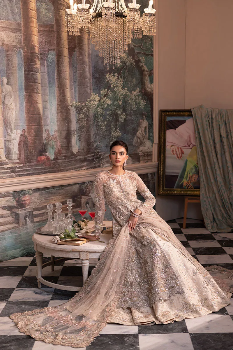 Pakistani Wedding Dress in Open Shirt and Lehenga Style