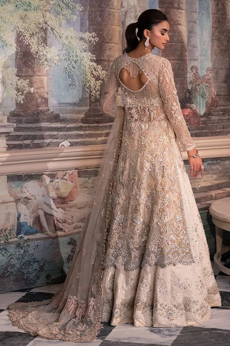 Pakistani Wedding Dress in Open Shirt and Lehenga Style